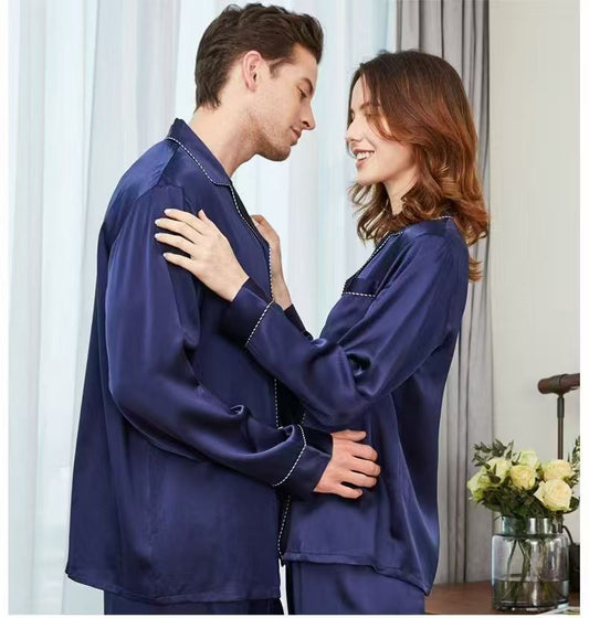 Mulberry Silk Pajamas -- Couple Set 1
