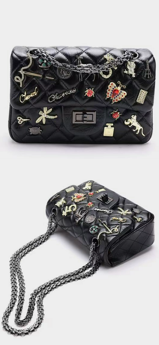 Genuine Leather Chanel-Style Women's Handbag