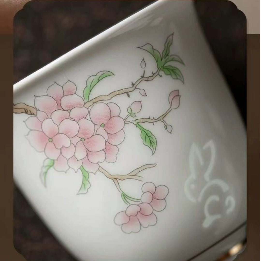 Delicate white porcelain single cup