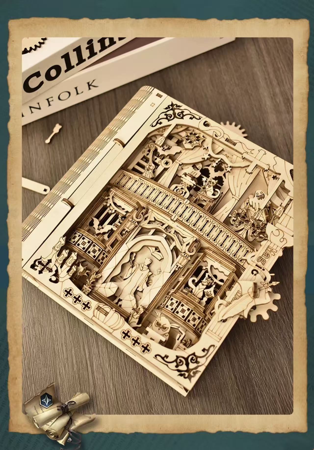 3D puzzle magic book (with storage)