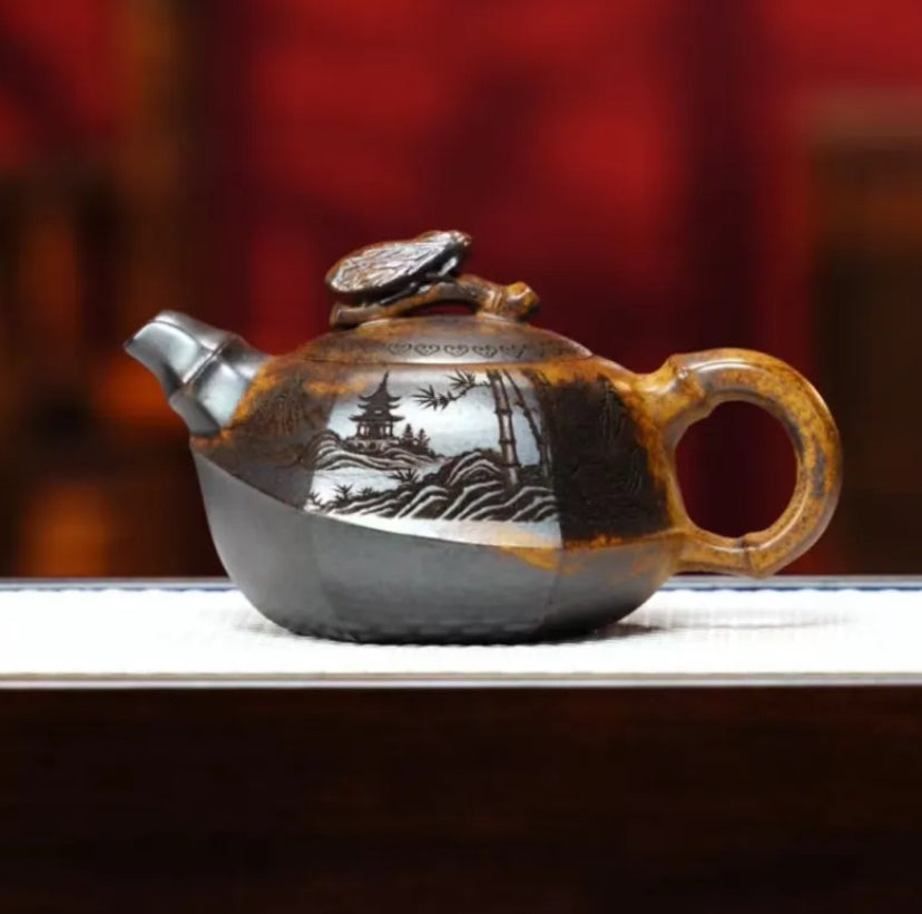 Wood-fired Bamboo-Knot Design Zisha Teapot