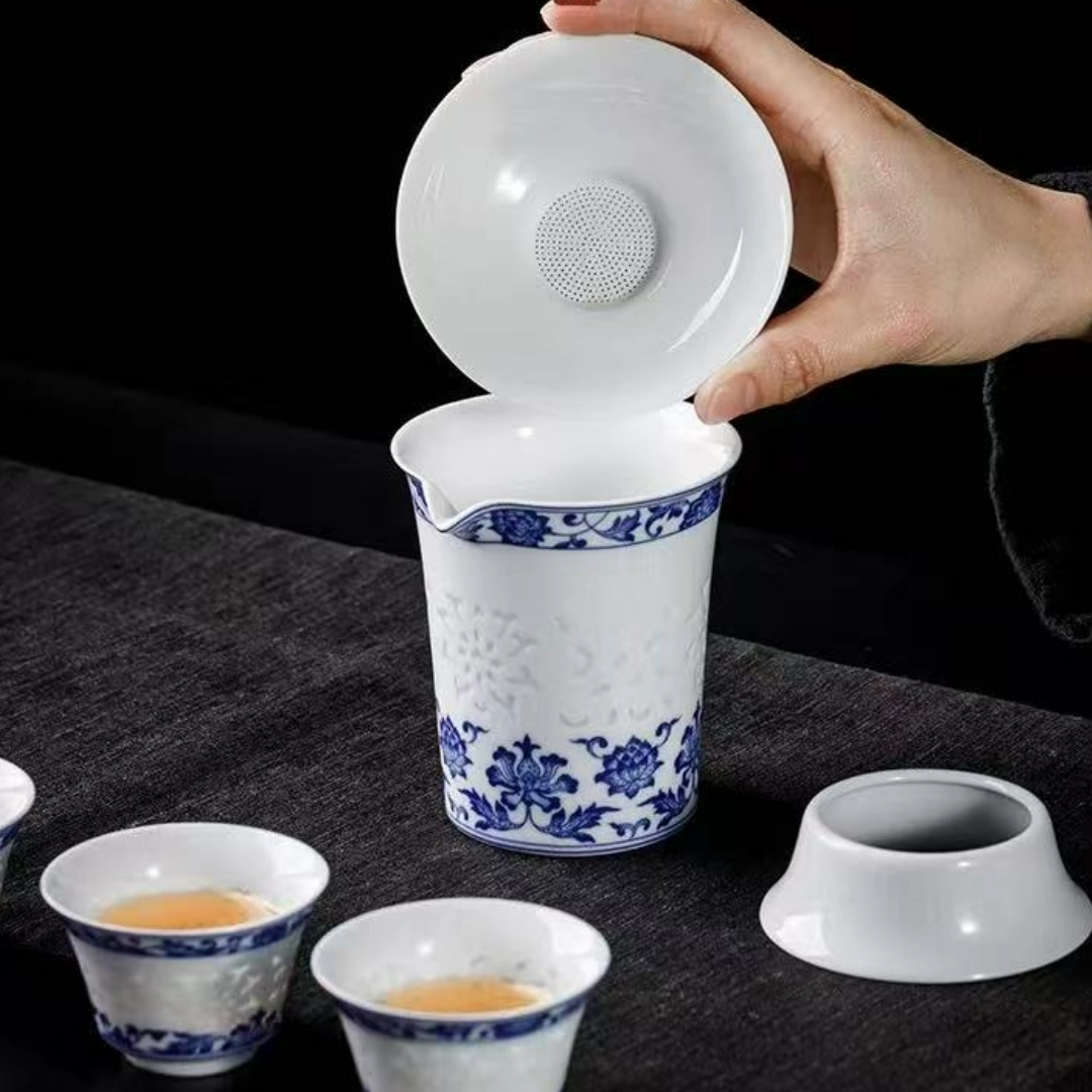 Blue and white porcelain exquisite craft set