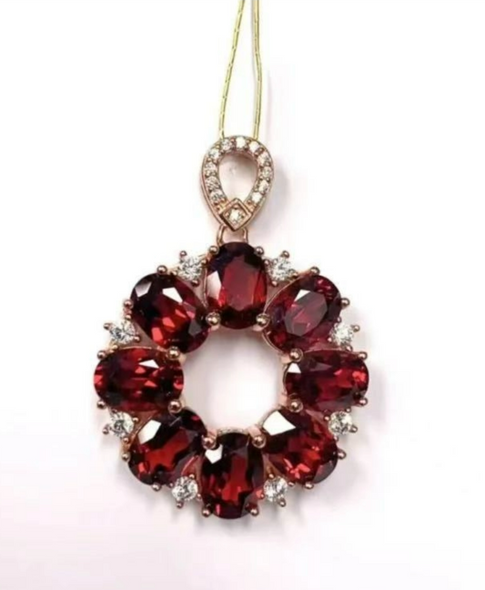 Garnet Garland Pendant