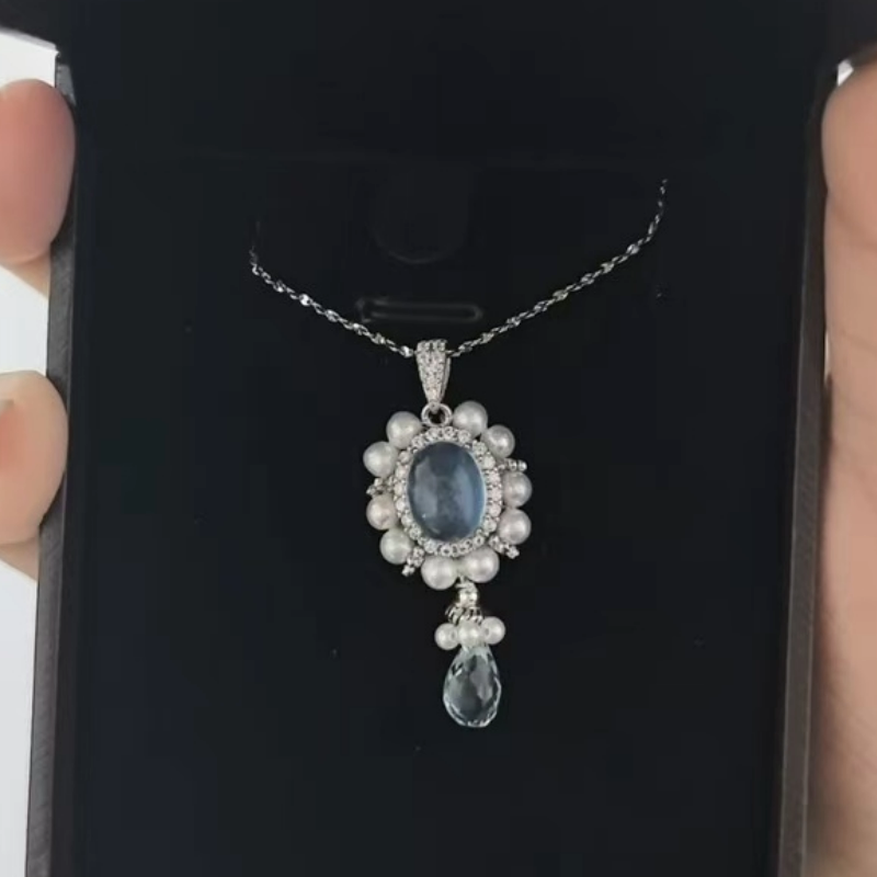 Blue Topaz Pendant Necklace