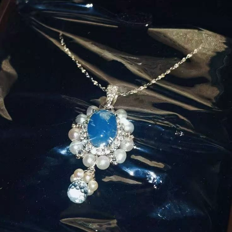 Blue Topaz Pendant Necklace
