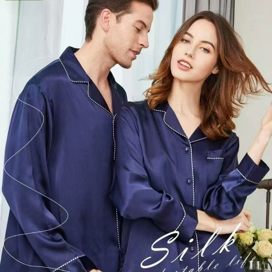 Mulberry Silk Pajamas -- Couple Set 1