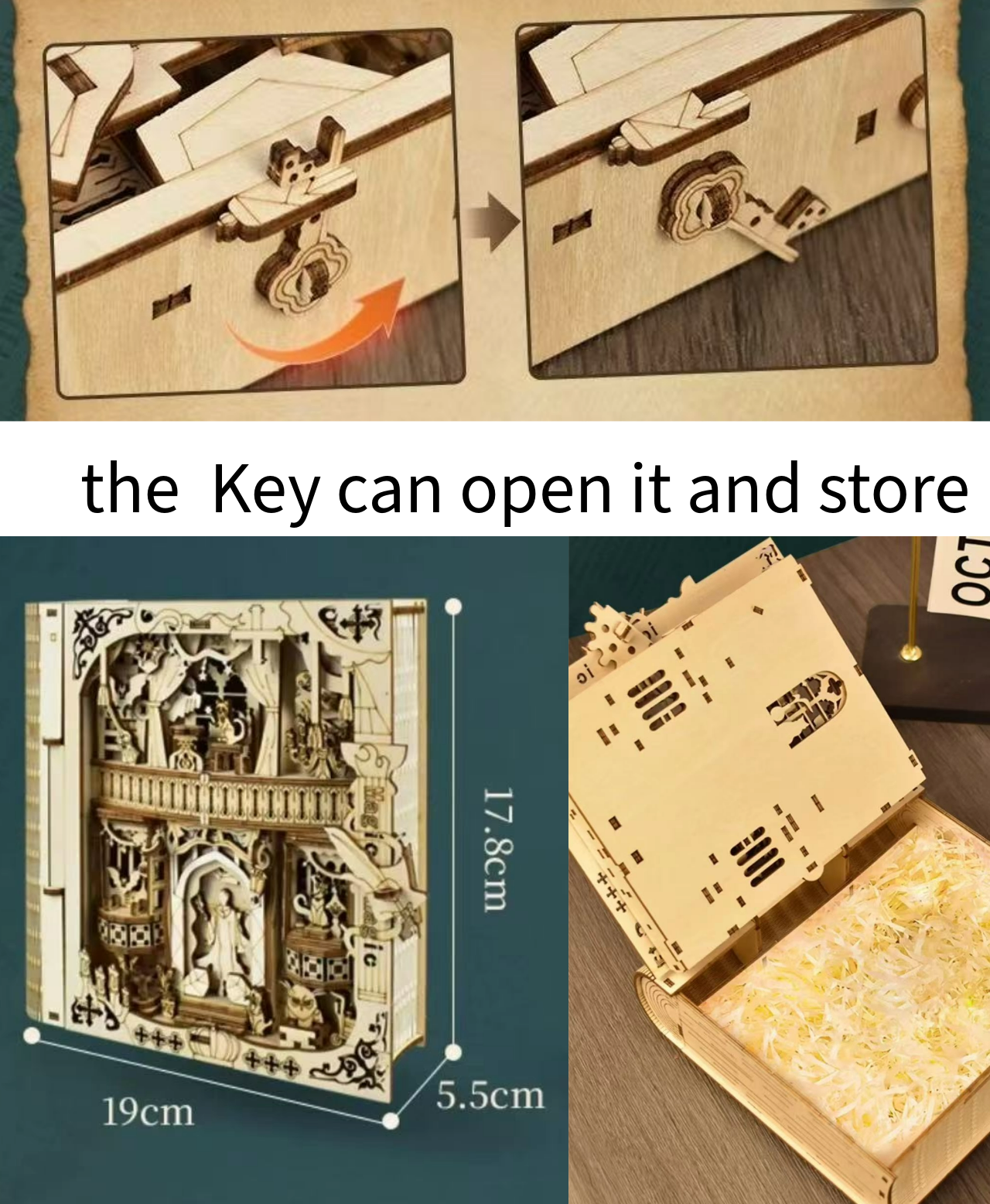 3D puzzle magic book (with storage)