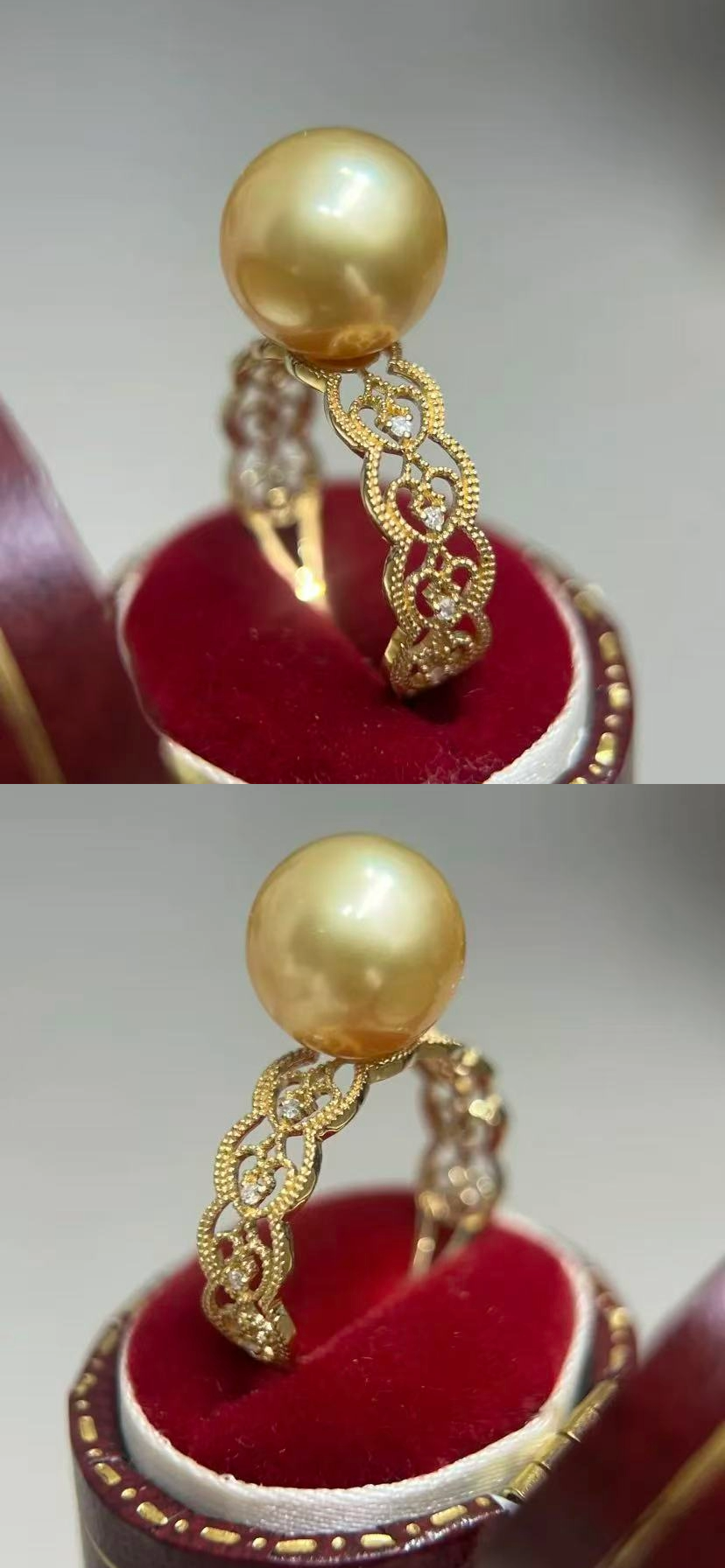 Gold pearl ring