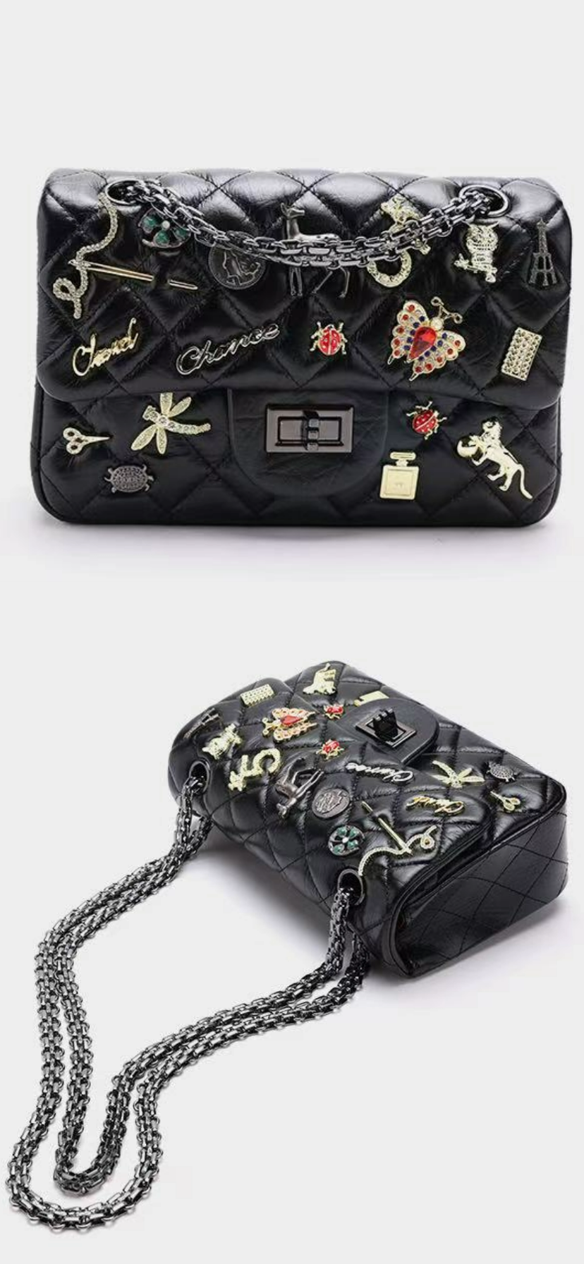 Genuine Leather Chanel-Style Women's Handbag