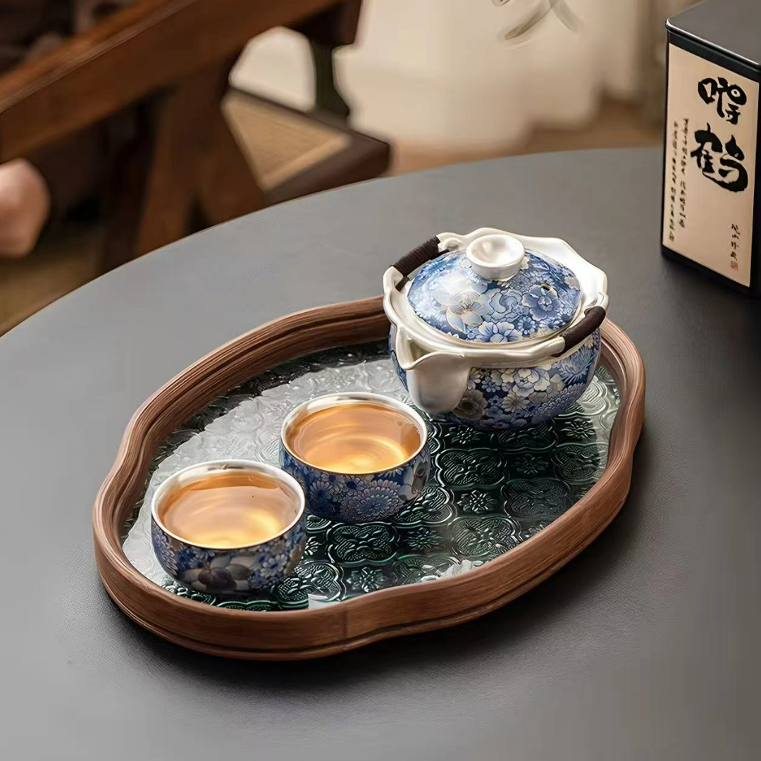 Antique-Style Silver-Plated Ceramic Cup