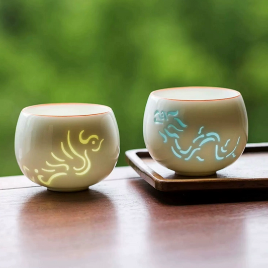 Delicate and transparent ceramic cup