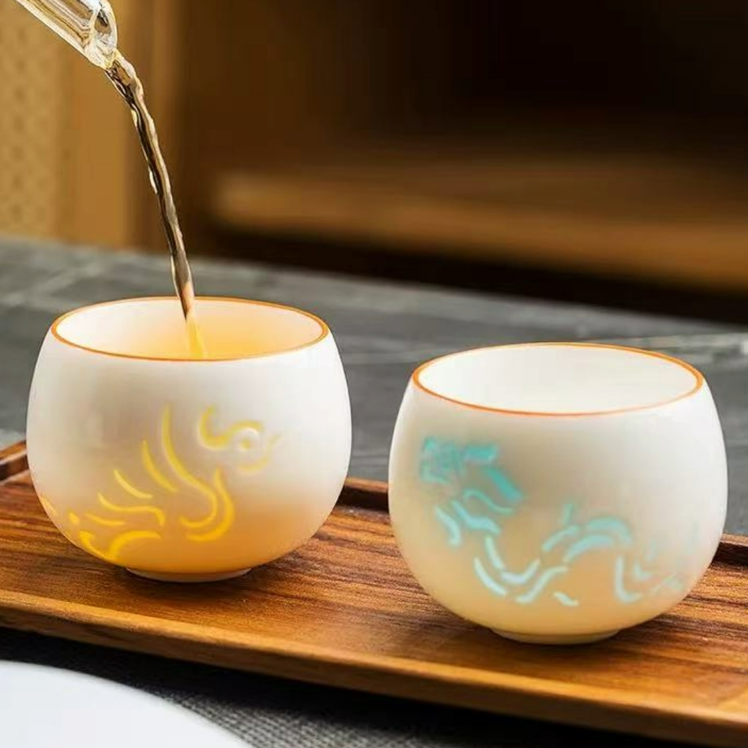 Delicate and transparent ceramic cup