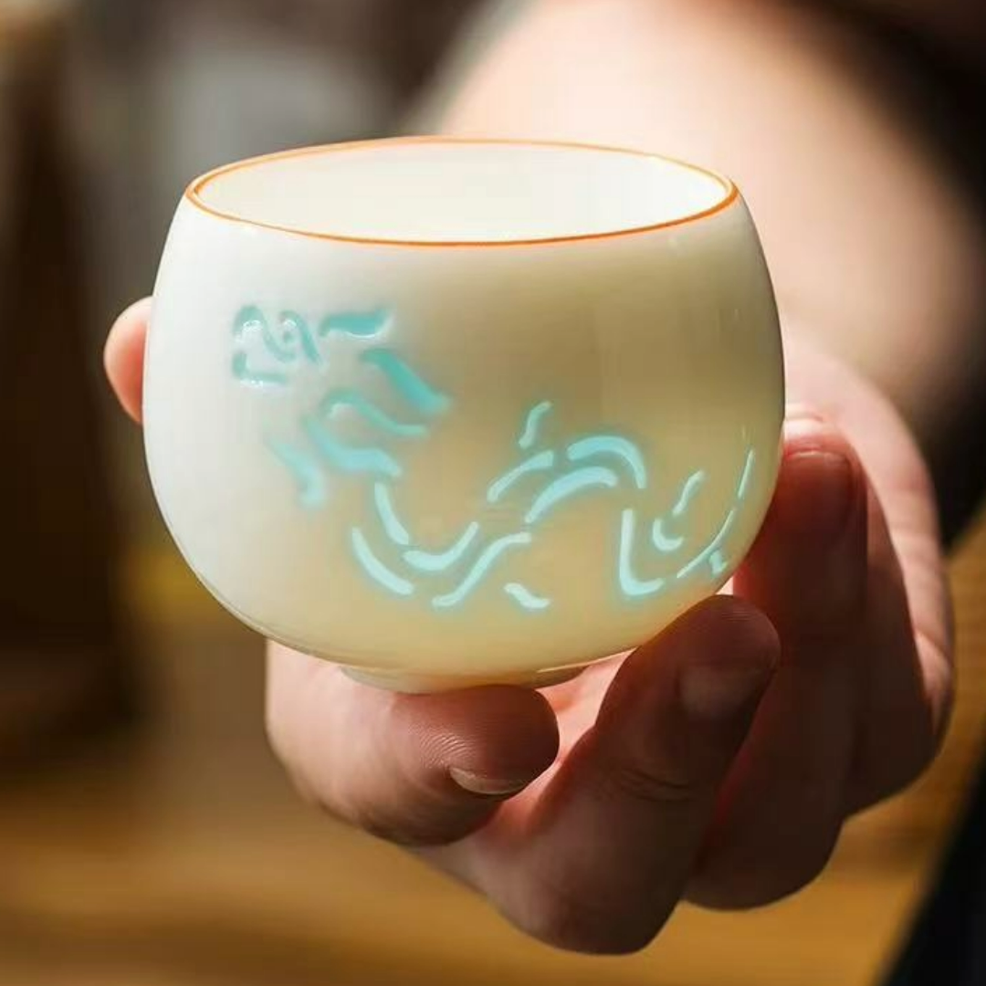 Delicate and transparent ceramic cup