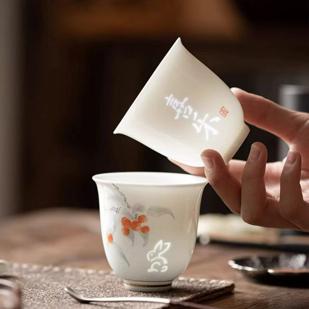 Delicate white porcelain single cup