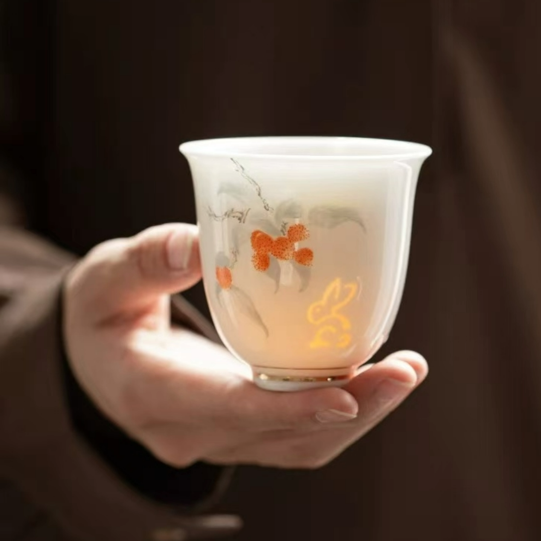 Delicate white porcelain single cup