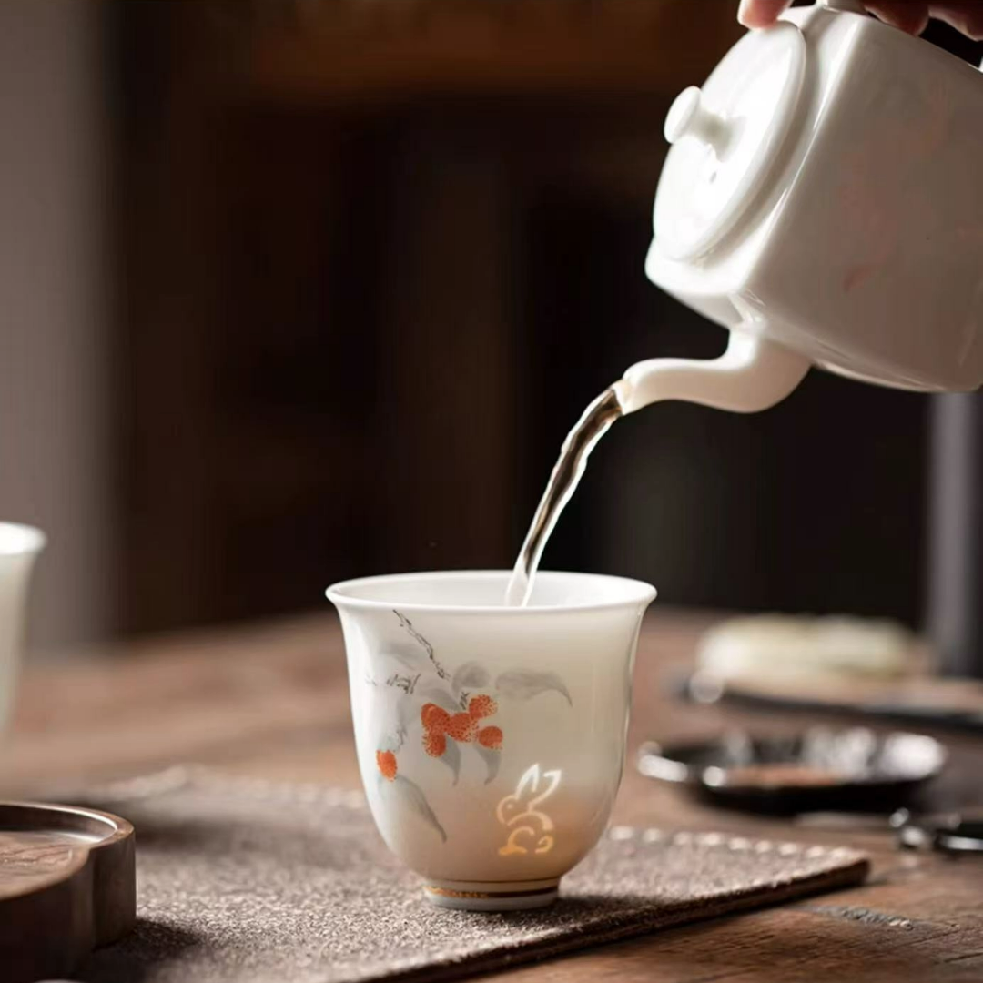 Delicate white porcelain single cup