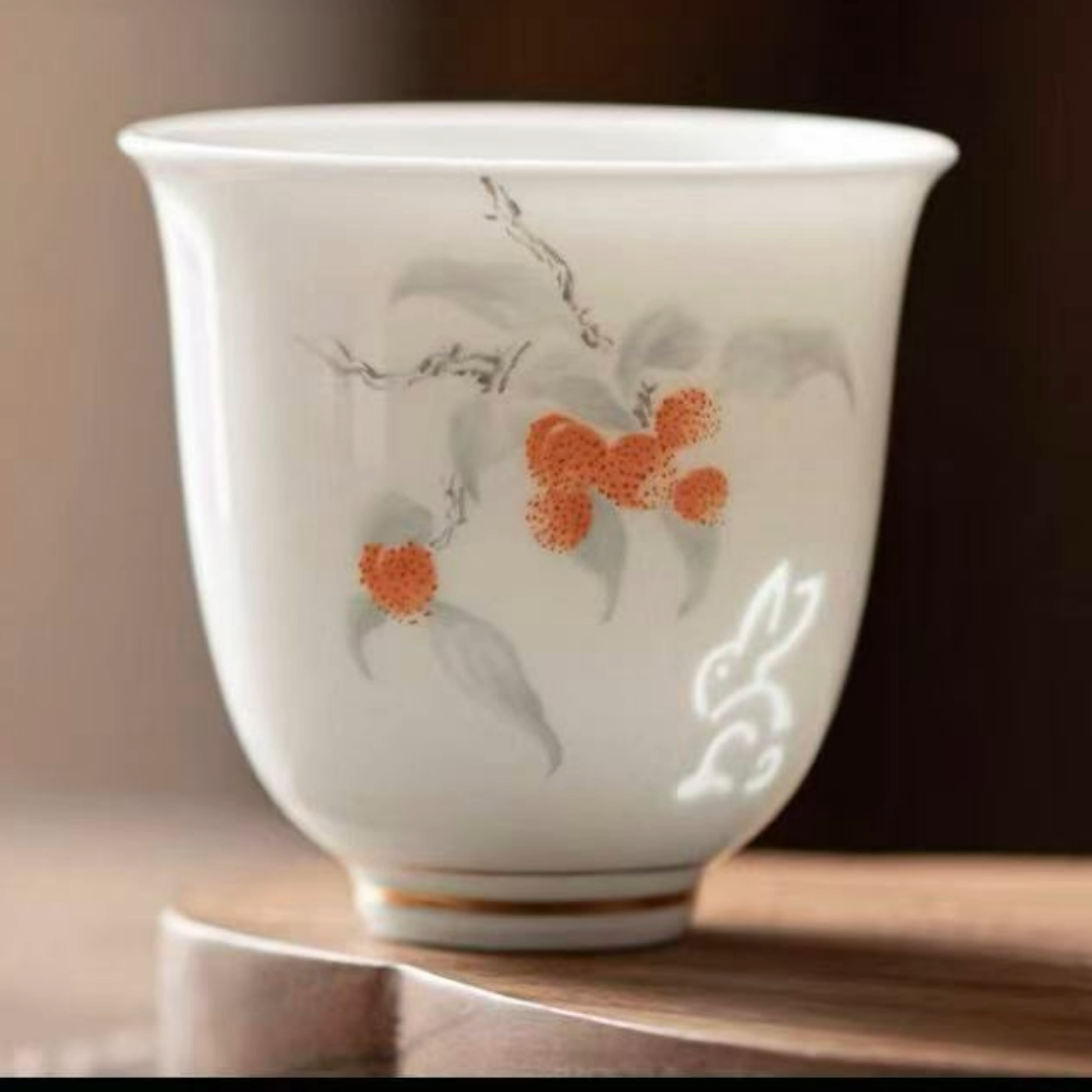 Delicate white porcelain single cup