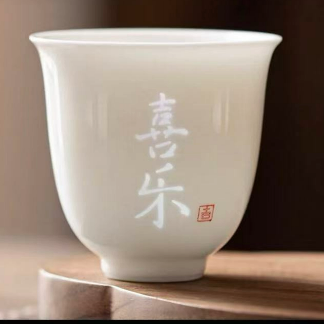 Delicate white porcelain single cup